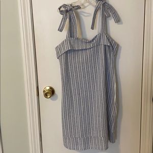 Princess Polly blue white dress S XS like new